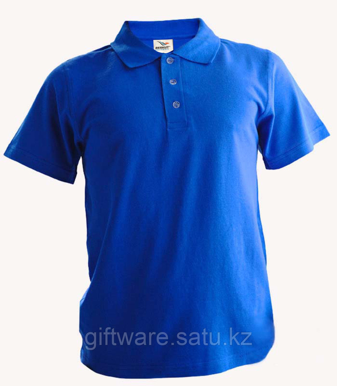 Рубашка поло синяя, 200гр, 100% хлопок, вязка