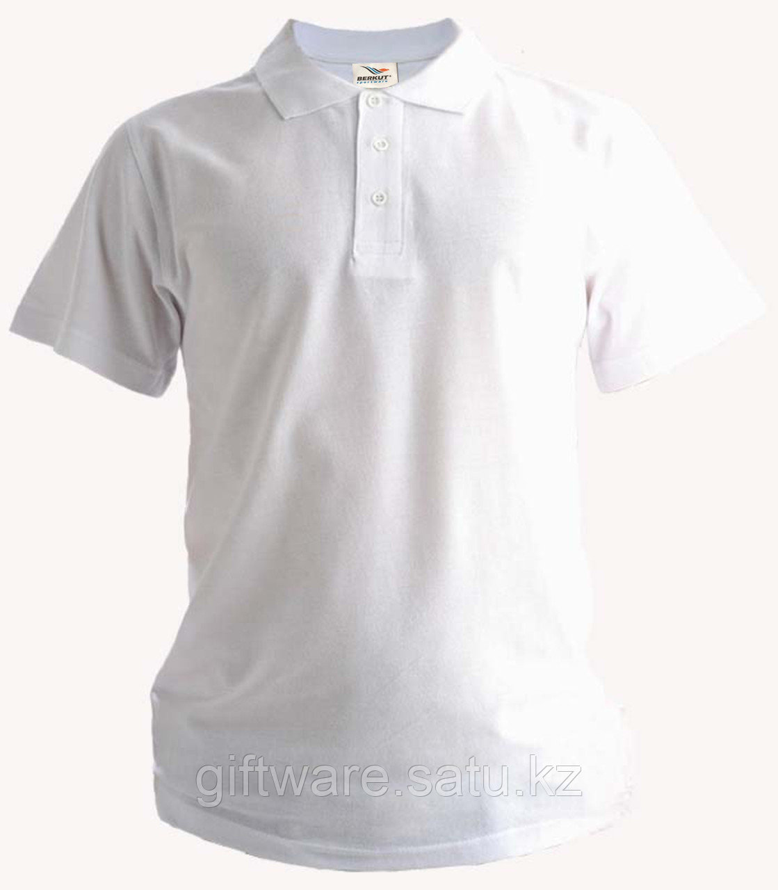 Рубашка поло белая, 200гр, 100% хлопок, вязка