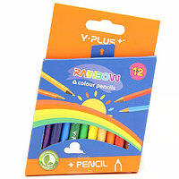 Цветные карандаши мини 12 цветов Y-Plus Rainbow