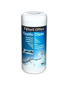 F230007 *FAVORIT OFFICE* Plastik Clean, влажные салфетки для пластика, туба 100 салфеток