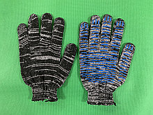 Перчатки х/б с ПВХ и черными точками, Рабочие перчатки оптом, Перчатки рабочие, Большой выбор рабочих перчаток