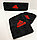 Спортивная повязка на голову и напульсники на руку черная с красной надписью, фото 4