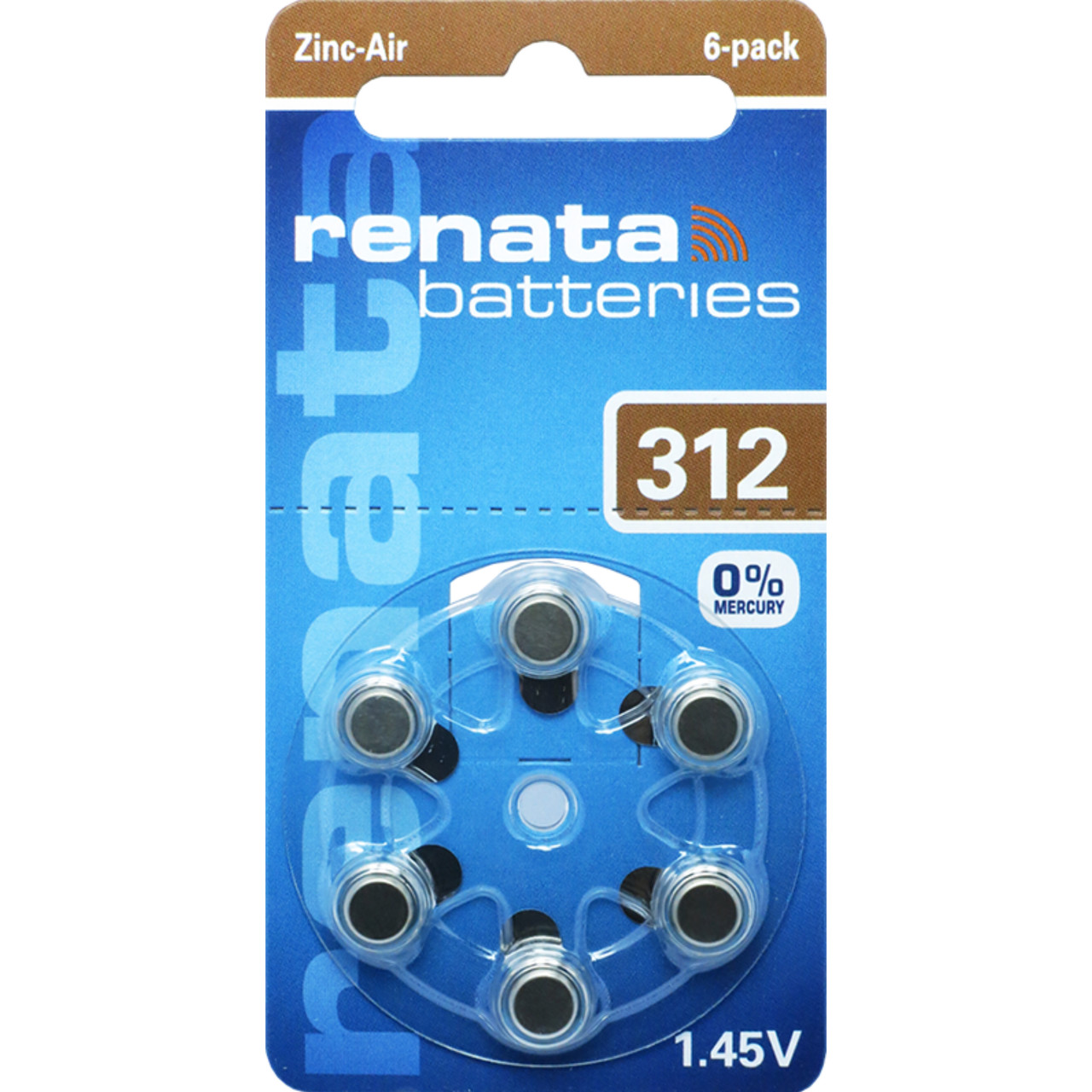 Батарейки для слуховых аппаратов Renata 312 1.4V, 6шт