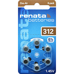 Батарейки для слуховых аппаратов Renata 312 1.4V, 6шт