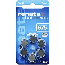 Батарейки для слуховых аппаратов Renata ZA675 1.45V, 6шт