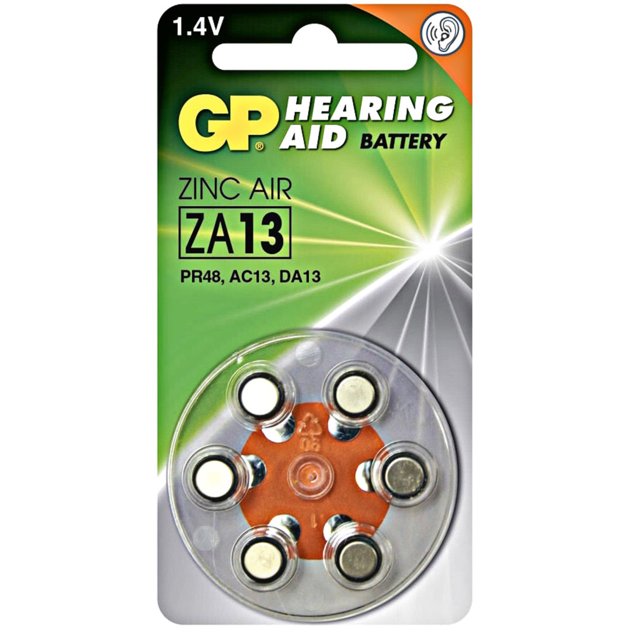 Батарейки для слуховых аппаратов GP ZA13 1.45V, 6шт
