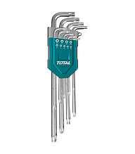 Набор ключей имбусовых TORX Т10-Т50, 9шт,удлиненные TOTAL арт.THT106392