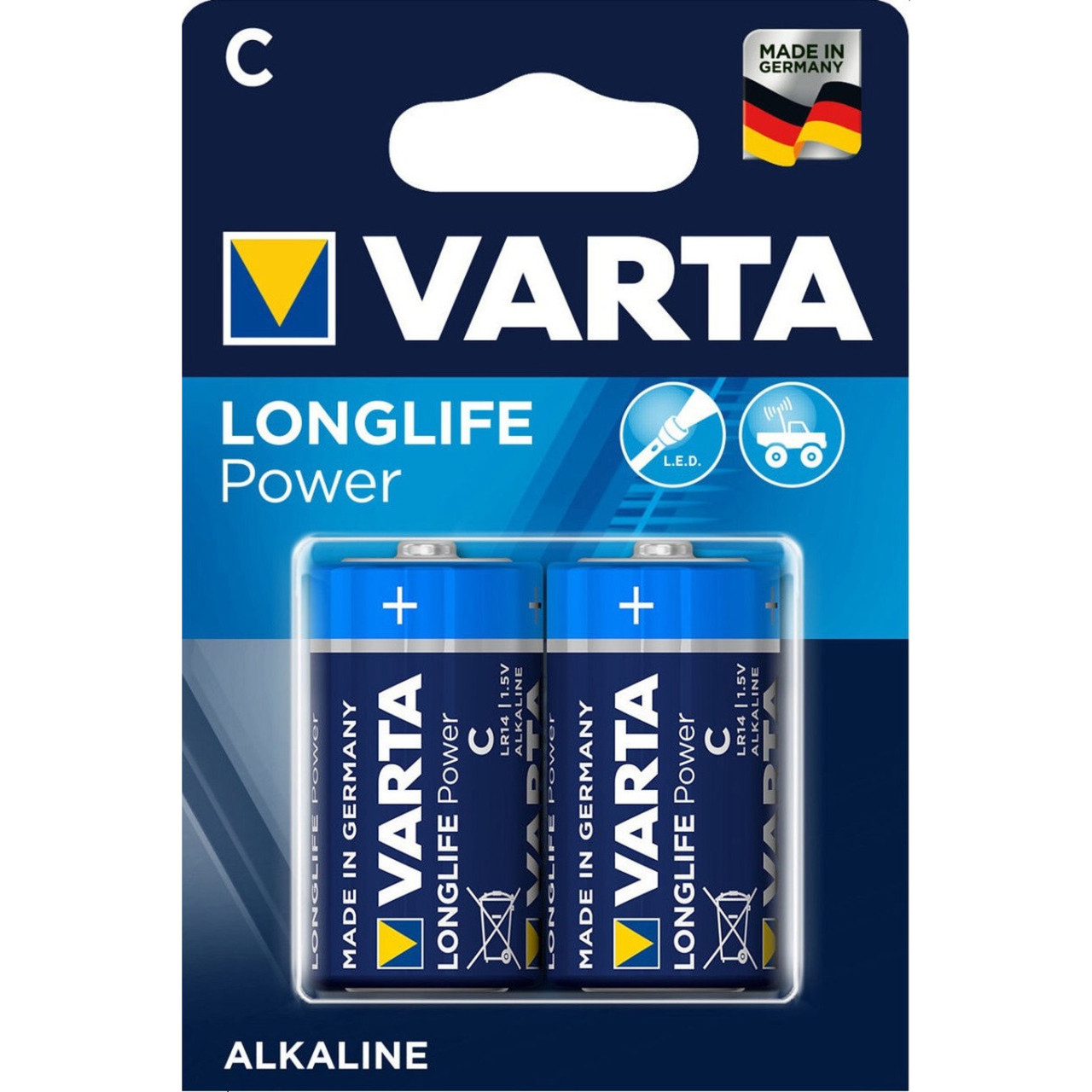 Батарейки щелочные VARTA High Energy Longlfie Power C/LR14, 2 шт - фото 1