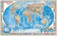 Карта настенная "Мир Политический с флагами"  М1:24 млн  124х80 см