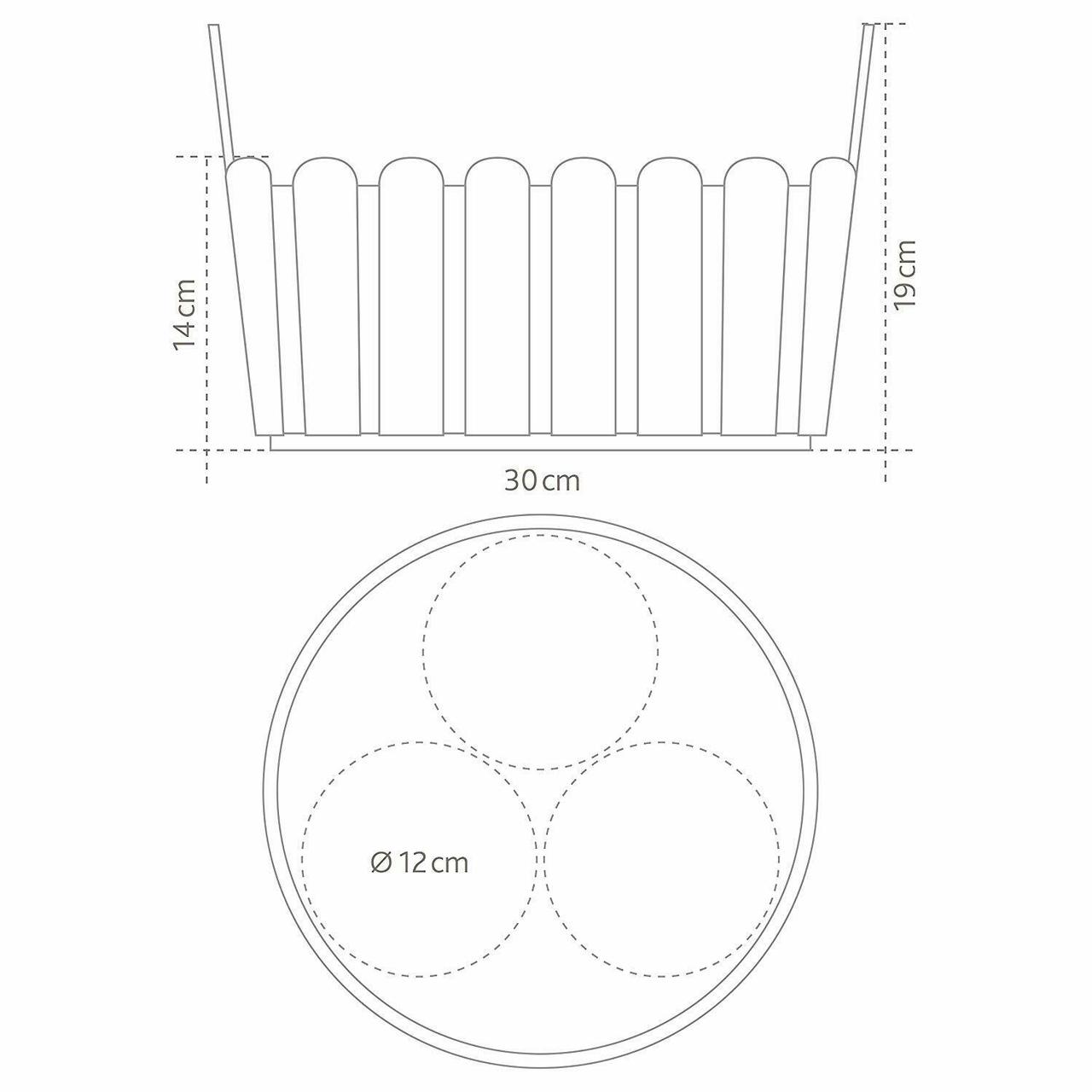 Кашпо круглое 30x29x19см, бирюзовый (Emsa, Германия) - фото 3 - id-p89990423