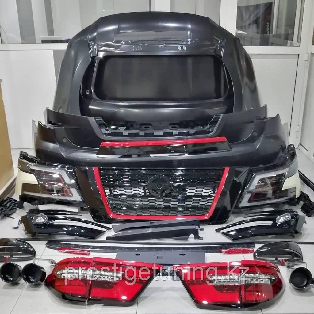Комплект рестайлинга на Nissan Patrol 2010-19 в 2021 год дизайн Black and Red Edition - фото 7 - id-p85195193