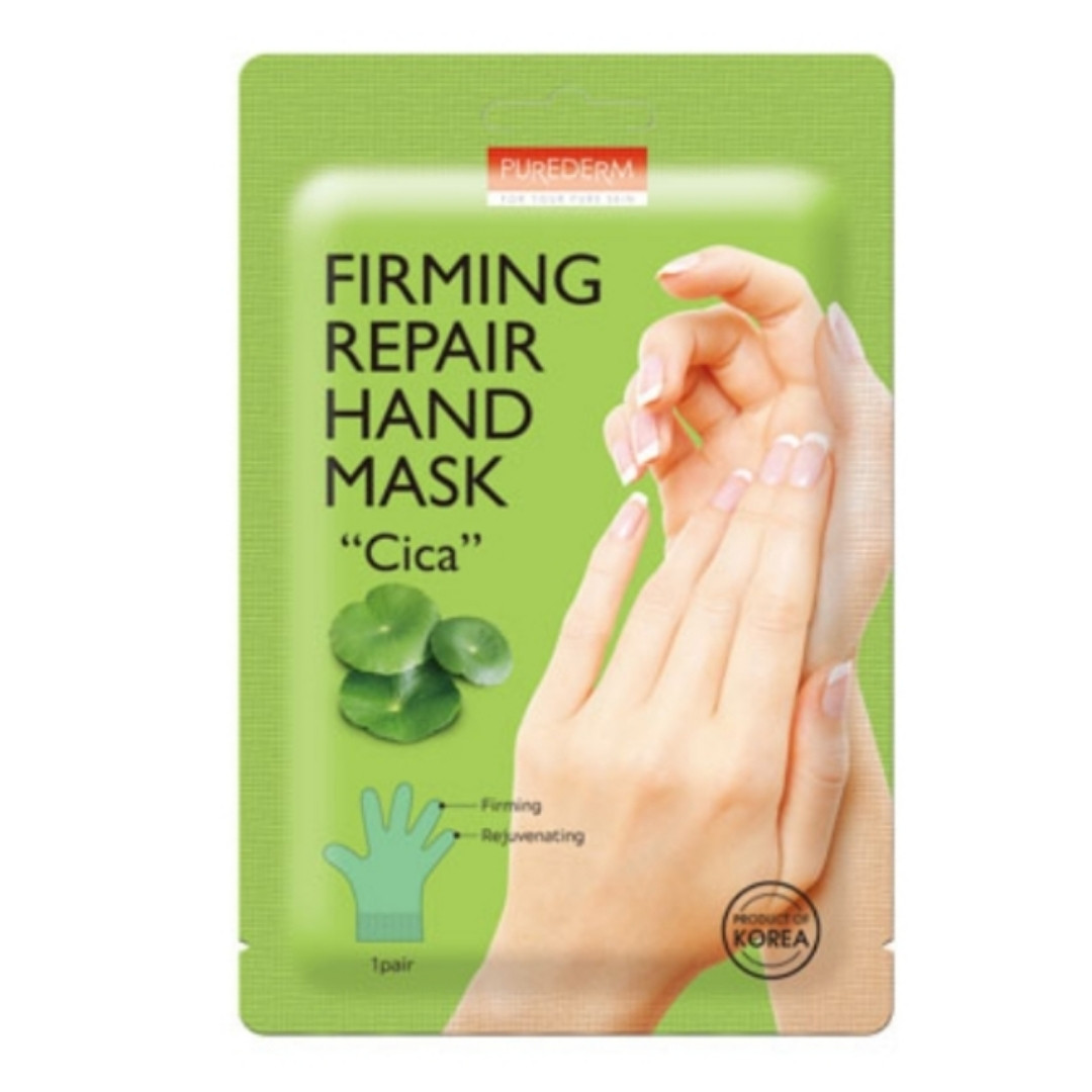 Укрепляющая восстанавливающая маска для рук PUREDERM Firming Repair Hand Mask Cica, 1 пара