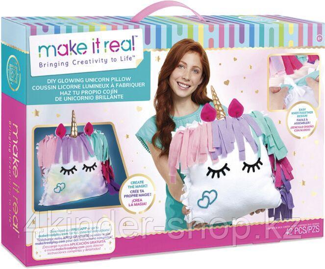 Набор для творчества MAKE IT REAL Подушка Единорог с подсветкой Unicorn Light Up Pillow - фото 1 - id-p90014714