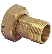 Штуцер для счетчика с накидной гайкой 1"г*3/4"ш (10/100) HS043