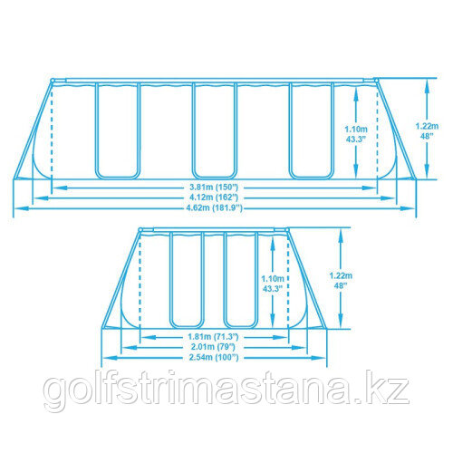 Каркасный прямоугольный бассейн Bestway 56456 (412х201х122 см) с картриджным фильтром и лестницей - фото 6 - id-p90026171