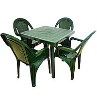 Садовый стол с 4 стульями Ddstyle зеленые
