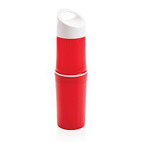 Органическая бутылка для воды BE O, красный, Длина 6,1 см., ширина 6,1 см., высота 24 см., диаметр 6,8 см.,