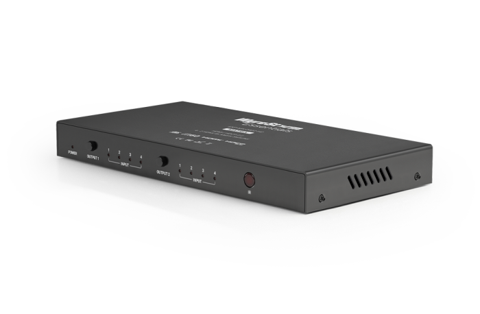 Матричный коммутатор HDMI 4x2 (4K UHD 4:4:4 60Hz) с де-эмбеддированием аудио и скалирующими выходами EXP-MX-04 - фото 1 - id-p90030319