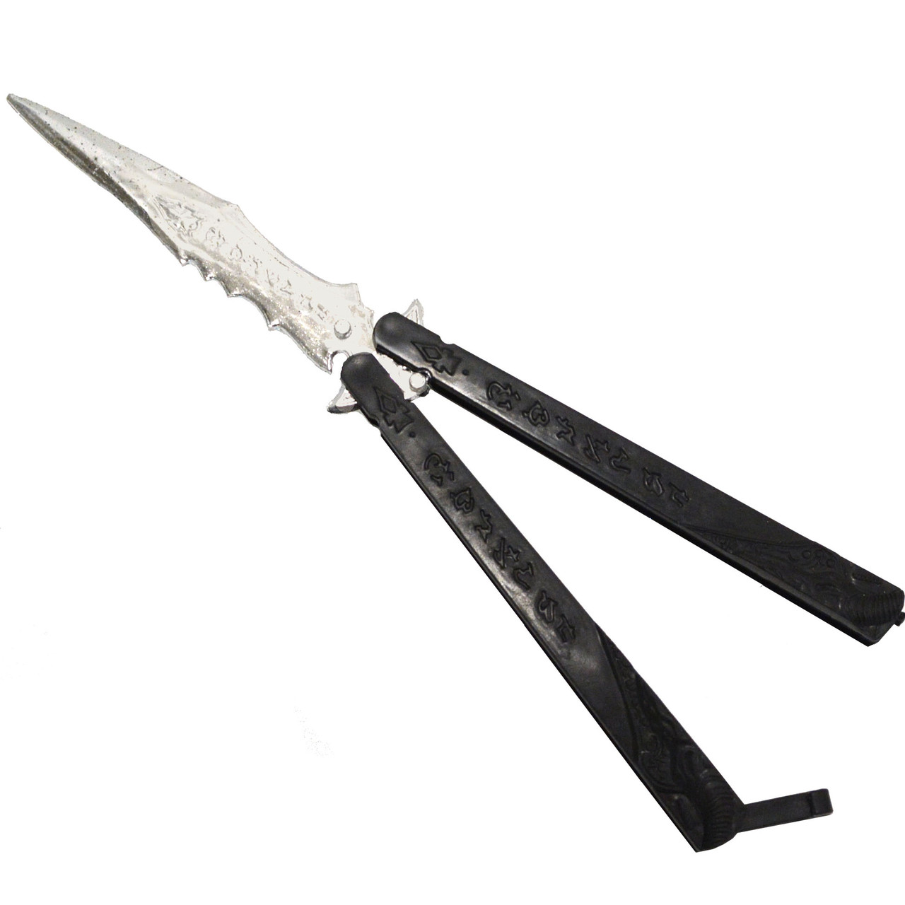 Нож бабочка обманка балисонг складной нож тренировочный пластиковый черная рукоятка