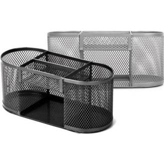 Органайзер настольный из перфор. металла, 4 отделения,серебр., фото 1