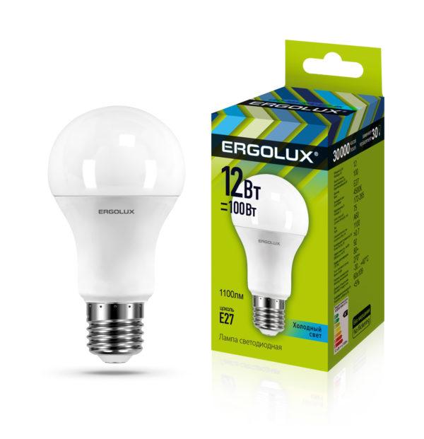 Светодиодная лампа Ergolux LED-A60-12W-E27-4K