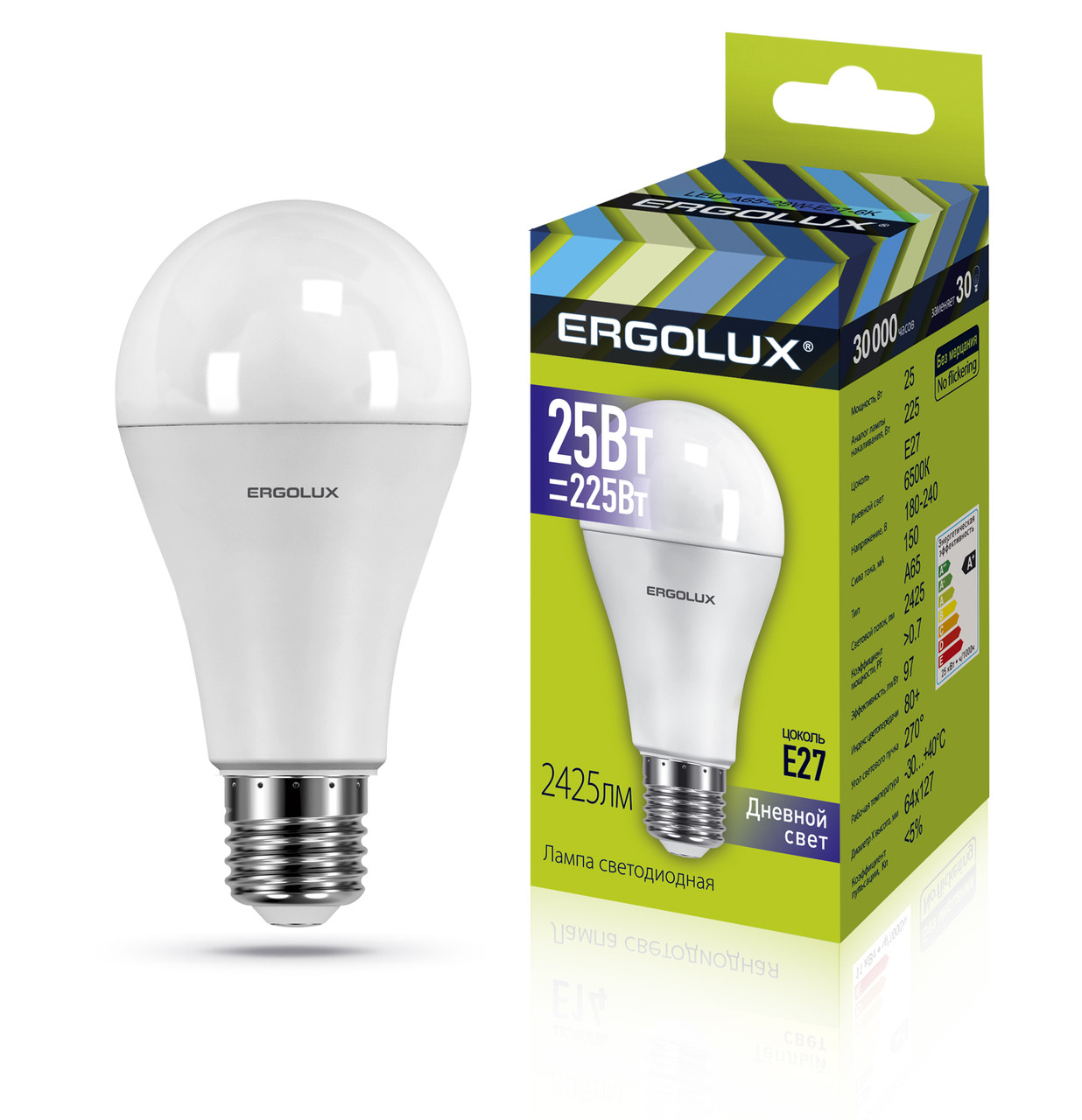 Светодиодная лампа Ergolux LED-A65-25W-E27-6K