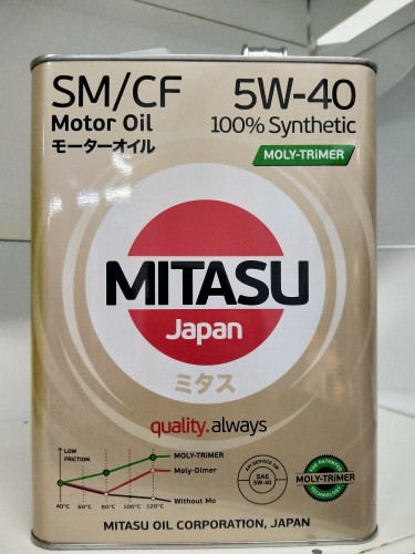 Моторное масло MITASU MOLY-TRiMER SM/CF 5W-40 100% Synthetic