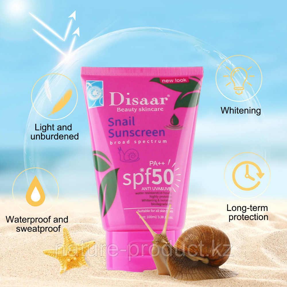 Солнцезащитный крем для лица и тела Snail sunscreen spf50 Disaar 100 ml.