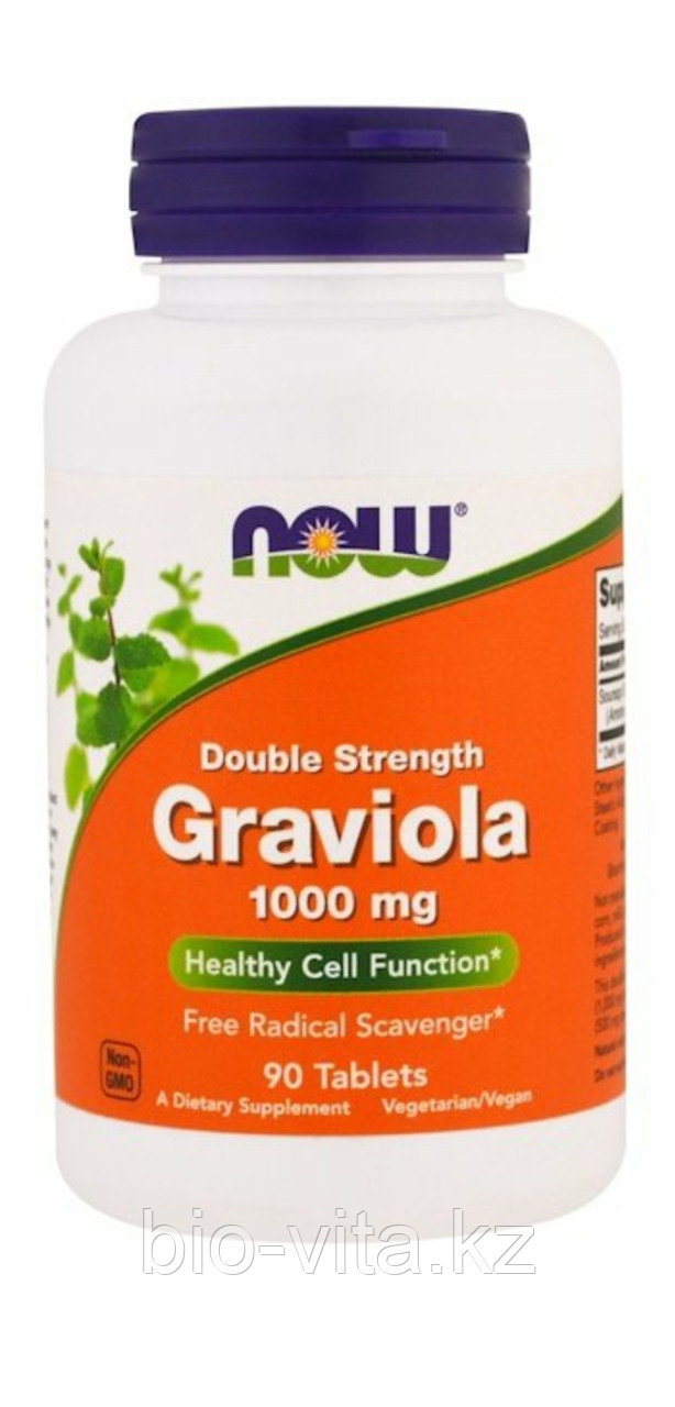 Now foods ГРАВИОЛА. 1000 мг . Для лечения и профилактики онкологии.  90 таблеток, фото 1