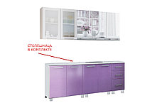 Комплект мебели для кухни Люкс Акварель 2000, Фиолетовый/Белый, БТС(Россия), фото 3