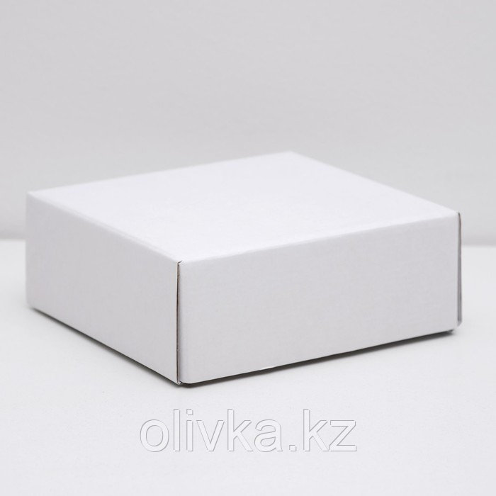 Коробка сборная без печати крышка-дно белая без окна 14,5 х 14,5 х 6 см - фото 1 - id-p90064880