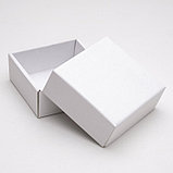 Коробка сборная без печати крышка-дно белая без окна 14,5 х 14,5 х 6 см, фото 2