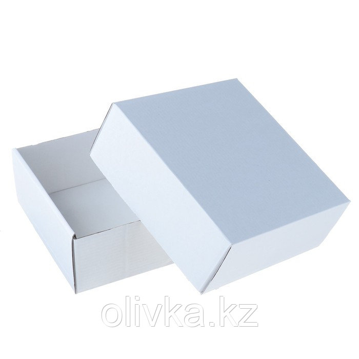 Коробка сборная без печати крышка-дно белая без окна 14,5 х 14,5 х 6 см - фото 3 - id-p90064880