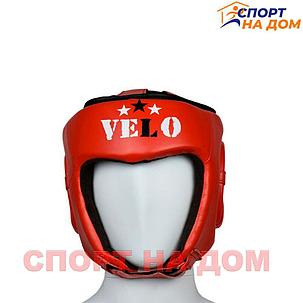 Шлем боксерский VELO открытый (кожа-красный, размер M), фото 2