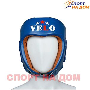 Шлем боксерский VELO открытый (кожа-синий, размер XL), фото 2