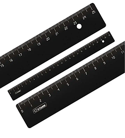 Линейка 25 см черная