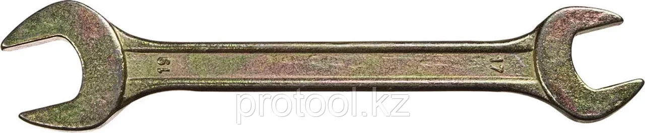 DEXX 17х19 мм, оцинкованный, гаечный ключ рожковый 27018-17-19