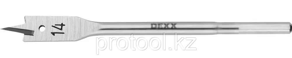 DEXX 14 x 152 мм, шестигранный хвостовик, сверло перовое по дереву 2945-14 - фото 1 - id-p90081246