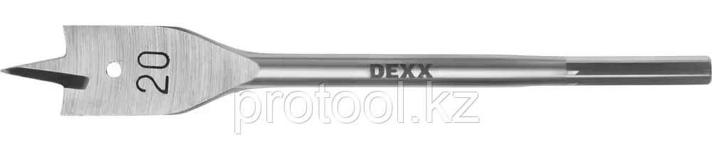 DEXX 20 x 152 мм, шестигранный хвостовик, сверло перовое по дереву 2945-20 - фото 1 - id-p90081249