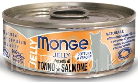 Monge Jelly 80г желтоперый тунец с лососем в желе Влажный корм для привередливых кошек - фото 2 - id-p10601862