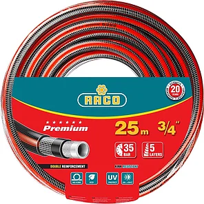 Raco O 3/4" x 25 м, 35 атм., 5-ти слойный, армированный, шланг поливочный PREMIUM 40300-3/4-25_z01, фото 2