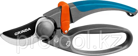 GRINDA 210 мм, с двухкомпонентными эргономичными рукоятками, с эфесом, плоскостной секатор 423457, фото 1