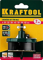 KRAFTOOL 25-32-38-45-50-56-62мм, 7шт., сегментная, пила наборная по дереву 29580-H7-18, фото 3