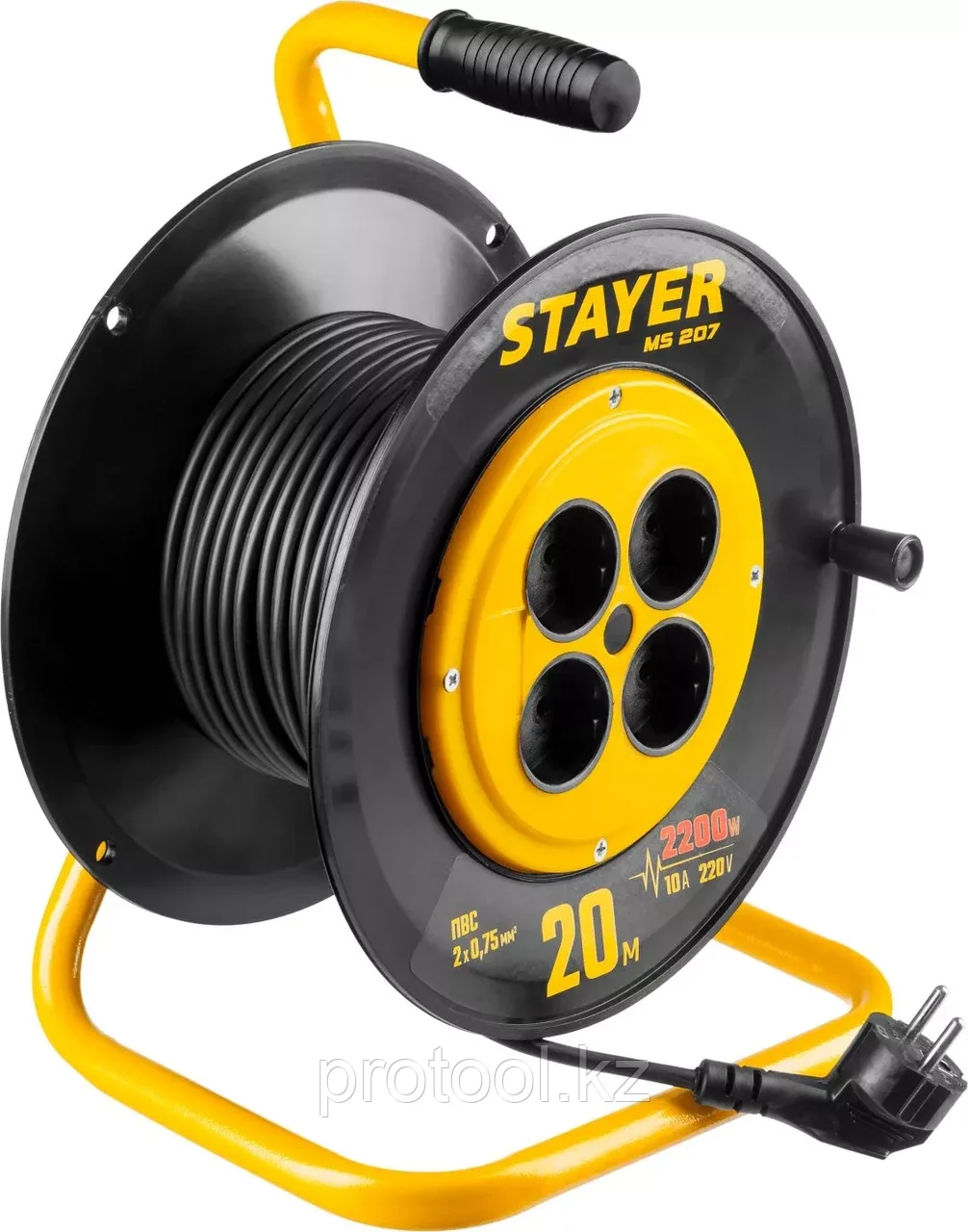 STAYER 20 м, 1300Вт, ПВС 2x0,75 удлинитель на катушке MS 207 55073-20_z01 - фото 2 - id-p90083436