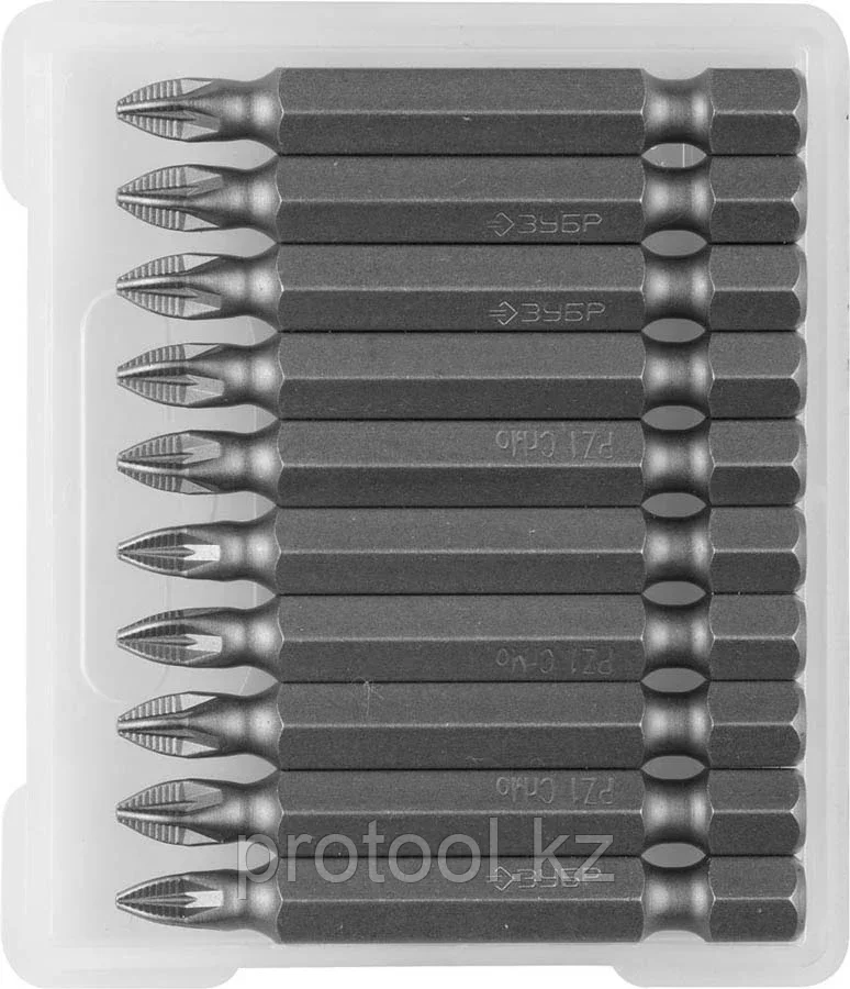 ЗУБР PZ1, 50 мм, 10 шт., биты кованые МАСТЕР 26003-1-50-10
