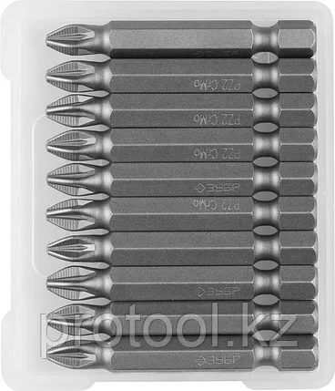 ЗУБР PZ2, 50 мм, 10 шт., биты кованые МАСТЕР 26003-2-50-10, фото 2