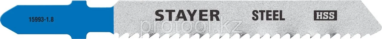 STAYER HSS, по металлу (3-6 мм), EU-хвост., шаг 1.8 мм, 50 мм, 2 шт., полотна для эл/лобзика 15993-1.8_z02