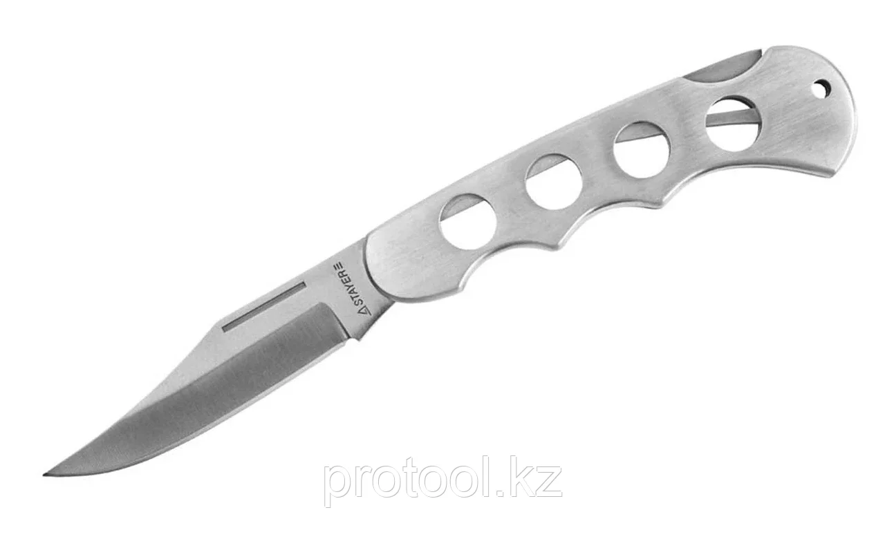STAYER 80 мм, 2,4 мм, цельнометаллическая облегченная рукоятка, складной нож 47613_z01