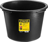 STAYER 40 л, 34x50x50 см, пластмассовый, круглый, таз строительный 06098-40_z01