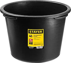 STAYER 40 л, 34x50x50 см, пластмассовый, круглый, таз строительный 06098-40_z01